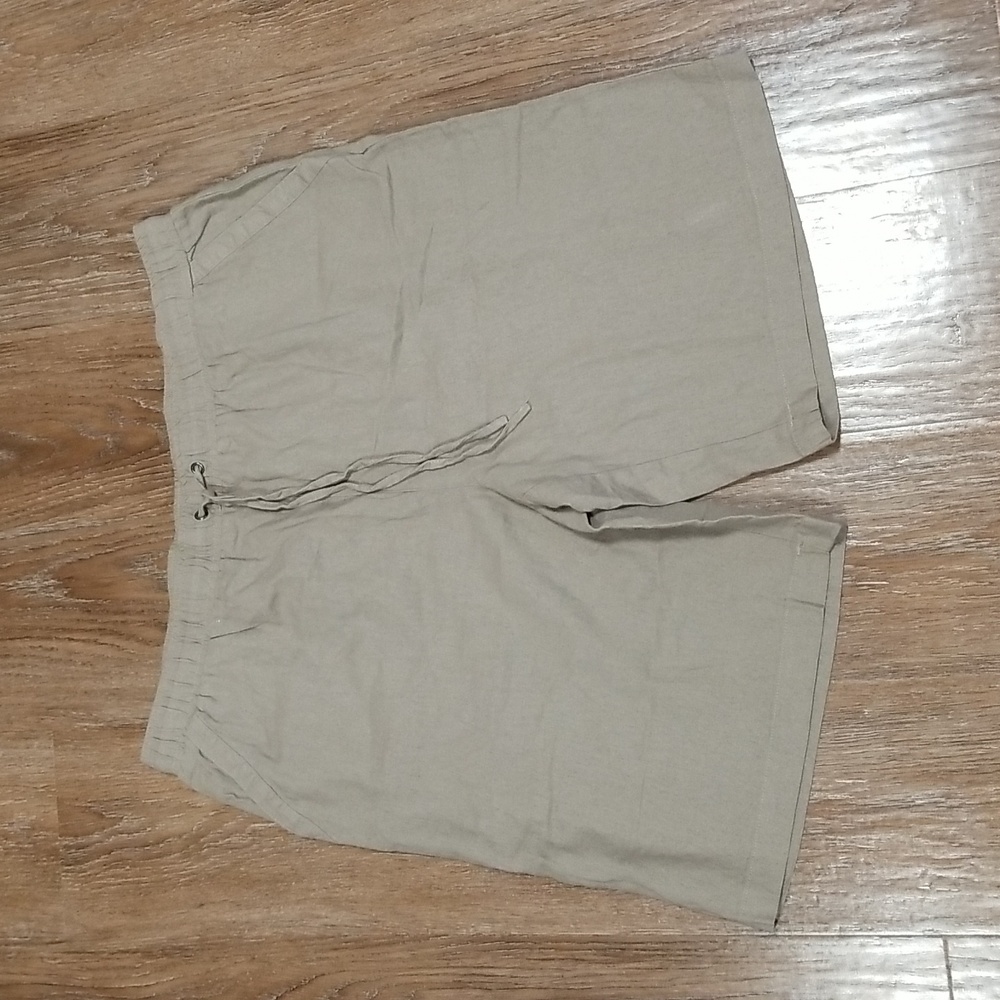 (XL) Northern Reflections Lightweight Linen Rayon Shorts Cottagecore Neutral